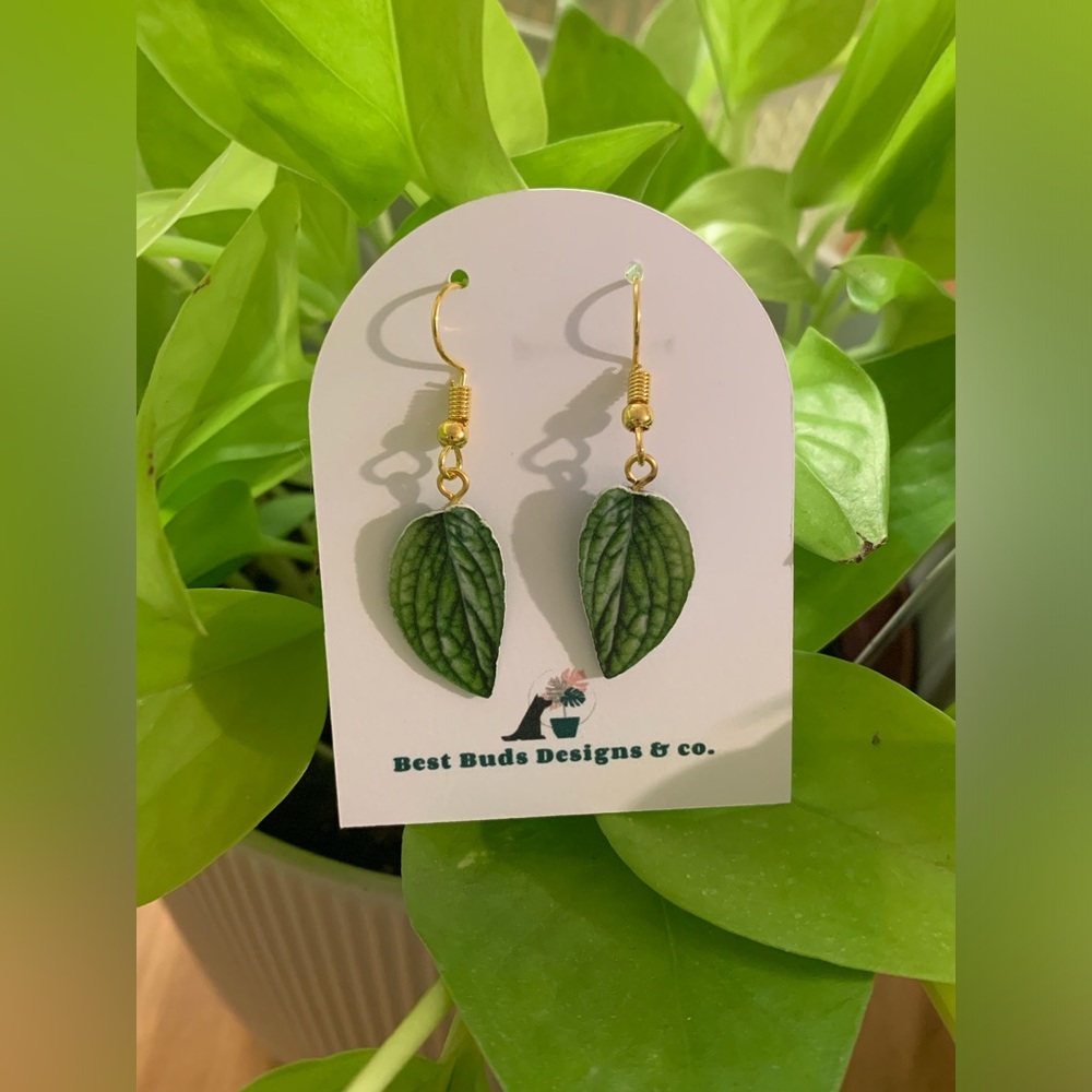 Homemade by me monstera Peru *silver* dangle Leaf Earrings